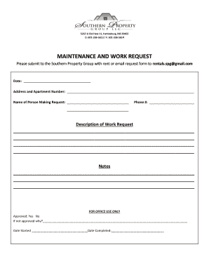Maintenance and Work Request Form