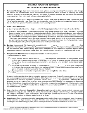 Oklahoma Buyer Broker Service Agreement