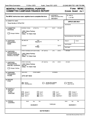 Texas Campaign Finance Report MPAC