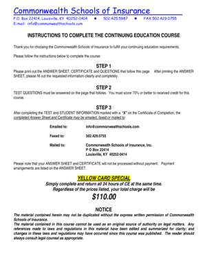Kentucky Life & Health Laws Continuing Education Course