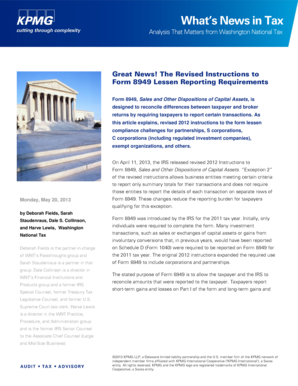 Revised Instructions to Form 8949