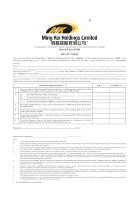 Proxy Form for Ming Kei Holdings Limited AGM