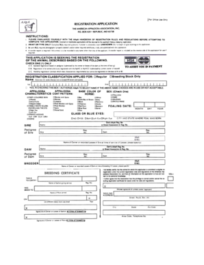 American Appaloosa Association Registration Form