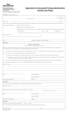Nova Scotia Accessible Parking Identification Application