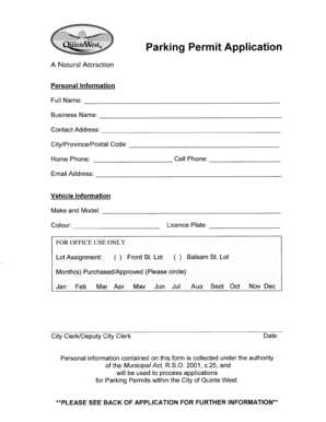 Parking Permit Application