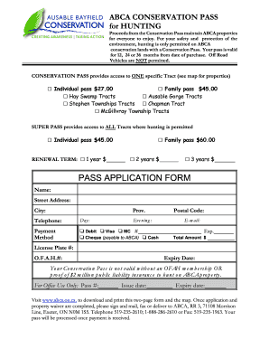Conservation Pass Application Form