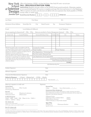 NYSID Fall 2014 Registration Form