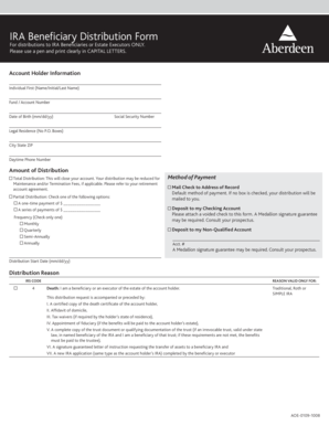 IRA Beneficiary Distribution Form