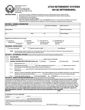 URS 401k Rollover Form - State of Utah Employee Gateway - dhrm utah