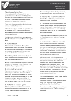 Qualification Assessment Application Form