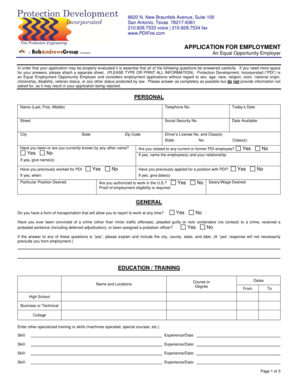 Employment Application Form