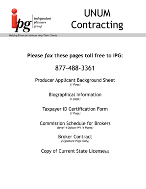 UnumProvident Broker Contract Application