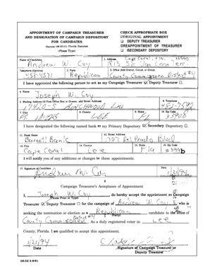 Campaign Treasurer Appointment Form