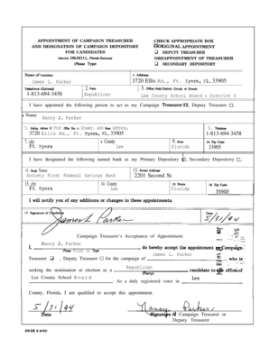 Florida Campaign Treasurer Appointment Form