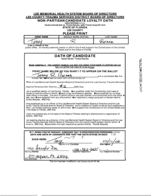 Florida Non-Partisan Candidate Loyalty Oath