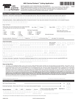 AKC Canine Partners Listing Application