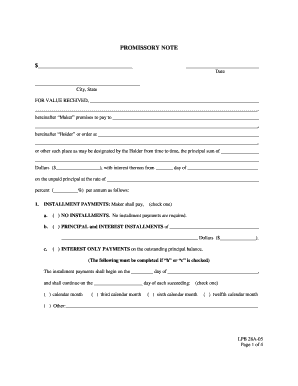 Promissory Note Template
