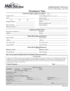 Alaska Student Promissory Note