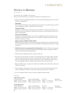 Christie's Bidder Registration Form