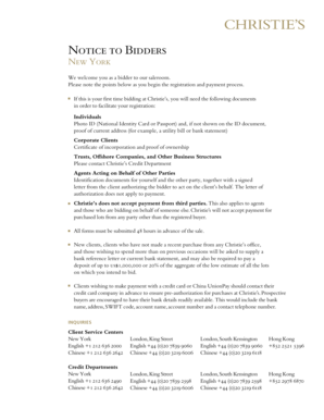 Christie's Bidder Registration Form