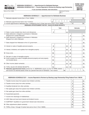 Nebraska Schedule I and ELP for Multistate Business