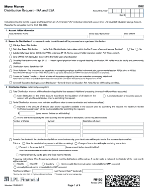IRA and ESA Distribution Request Form