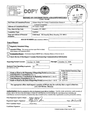 Colorado Campaign Contribution Report