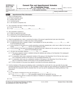 Schedule O Consent Plan and Apportionment Schedule