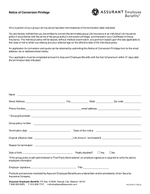 Notice of Conversion Privilege