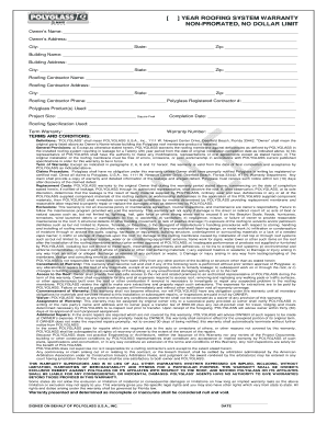 Year Roofing System Warranty