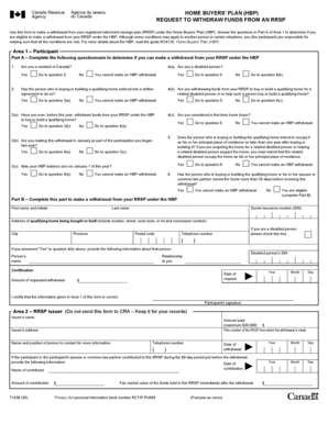 Canada Home Buyers' Plan RRSP Withdrawal Form