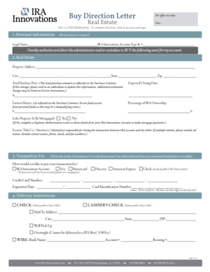 Buy Direction Letter for Real Estate