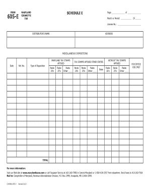 Maryland Cigarette Tax Form