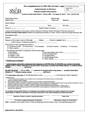 Authorization to Disclose Patient Health Information