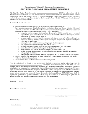 Individual Charitable Organization Agreement