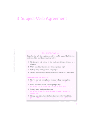 Subject-Verb Agreement Worksheet