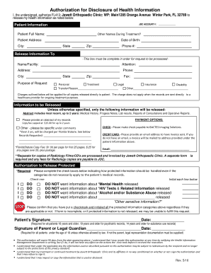 Authorization for Disclosure of Health Information