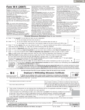 Form W-4 Employee’s Withholding Allowance Certificate