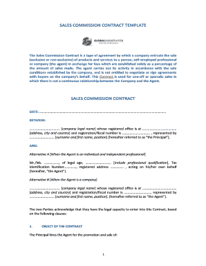 Fillable Online SALES COMMISSION CONTRACT TEMPLATE Fax Email Print ...