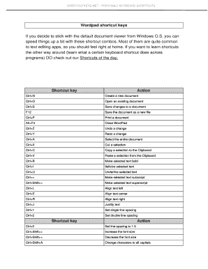 Fillable Online NET - PRINTABLE KEYBOARD SHORTCUTS Fax Email Print ...