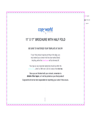 Fillable Online 11 X 17 BROCHURE WITH HALF FOLD Fax Email Print - pdfFiller