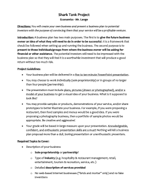 Fillable Online Shark Tank Project Fax Email Print - pdfFiller