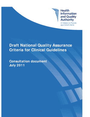 Draft National Quality Assurance Criteria for Clinical Guidelines