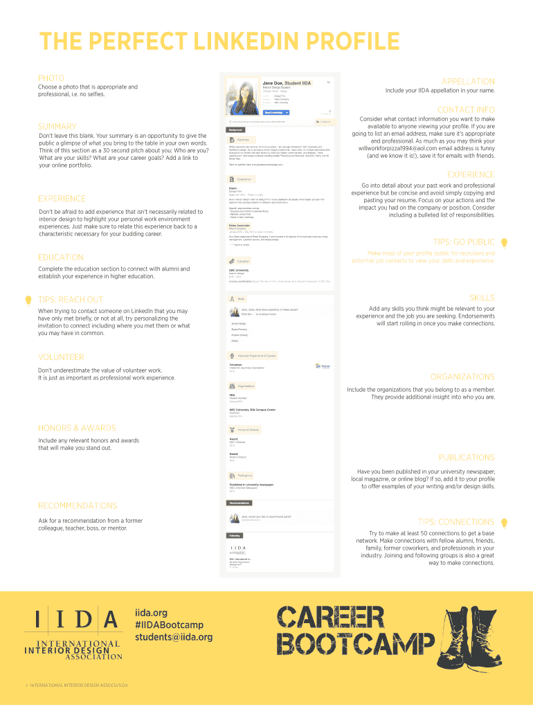 Fillable Online THE PERFECT LINKEDIN PROFILE Fax Email Print - pdfFiller