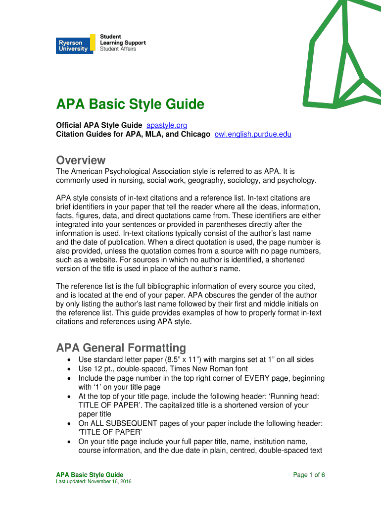 Fillable Online APA Basic Style Guide Fax Email Print pdfFiller