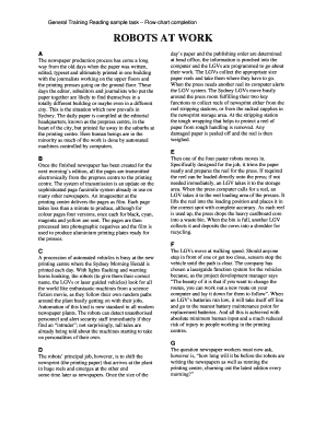 General Training Reading sample task Flow-chart completion