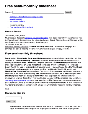 Fillable Online Free semi-monthly timesheet Fax Email Print - pdfFiller