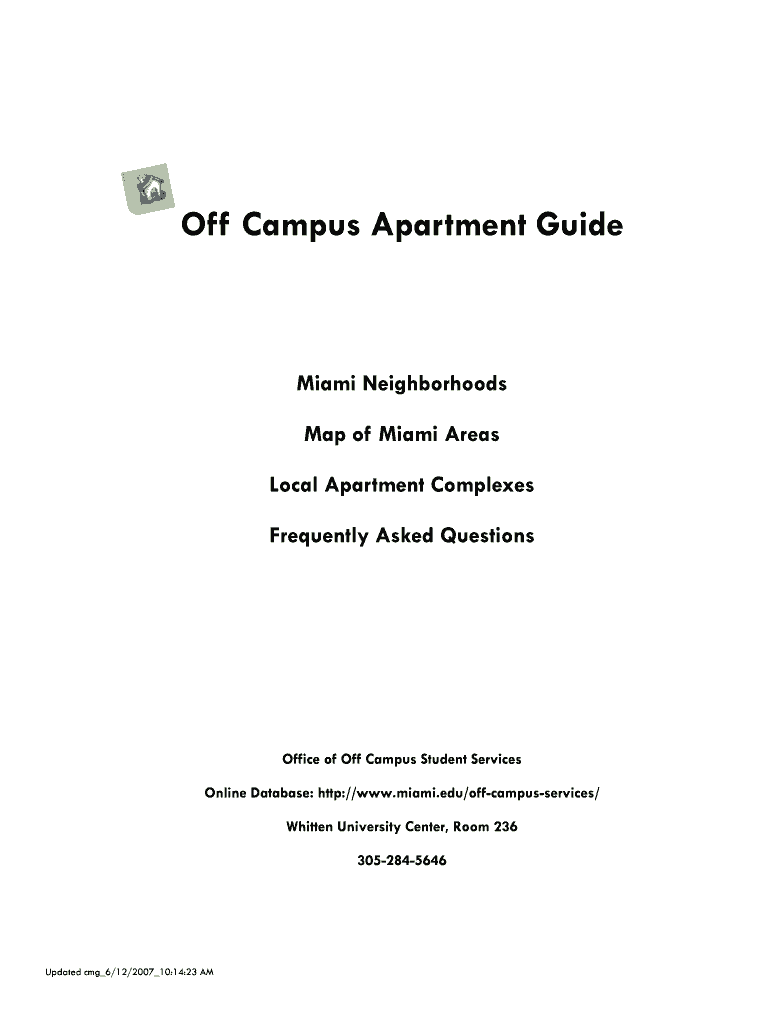 Fillable Online Off Campus Apartment Guide Fax Email Print pdfFiller