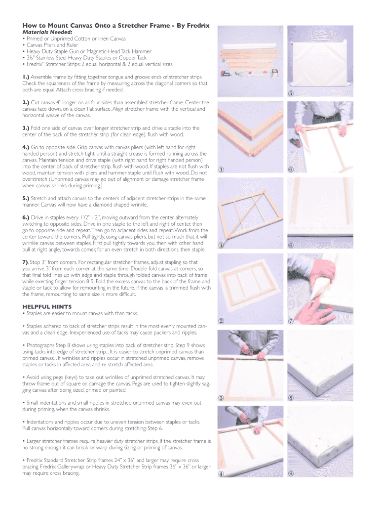 Fillable Online How to Mount Canvas Onto a Stretcher Frame By Fredrix