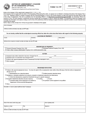 notice of assessment / change by an assessing official form ... -...